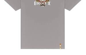 NEW EIGHT X men's feline graphic t-shirt in grey